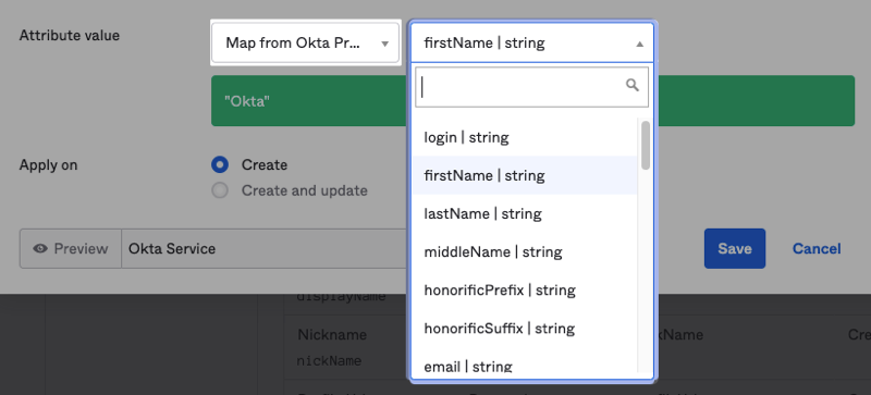 Displays the Map Attribute dialog.